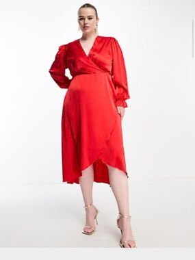 NWT Armani exchange wrap front red dress